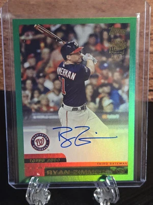 RYAN ZIMMERMAN 2024 Topps Archives AUTO /99 Fan Favorites 2000 Green Foil  - Image 1 of 2
