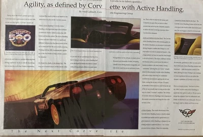 1978 Chevrolet Corvette Indy Pace & 1999 Callaway C 12 Preview car ad print Foto 1 de 3