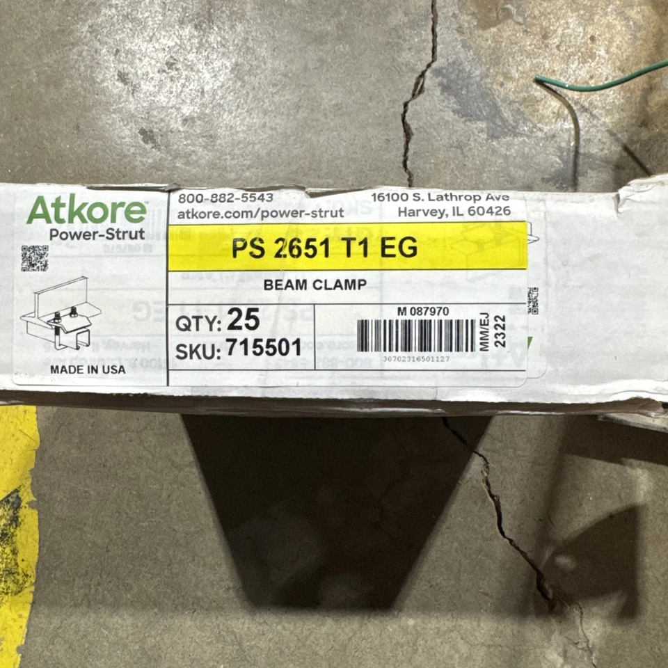 (25) Atkore Power-Strut PS-2651-T1-EG Beam Clamp