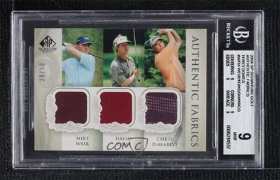 2004 SP Signature Authentic Fabrics Triple /50 Mike Weir David Toms BGS 9 MINT - Image 1 of 2