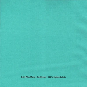 Premium Solid Caribbean Ocean / Light Teal - 100% Cotton Fabric BTY - 44" wide - Picture 1 of 2