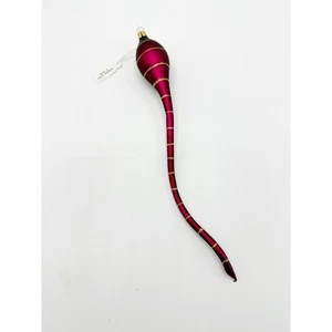 New Polish Dark Red Glass Teardrop Ornament 12" Gold Elegant long spitz radish - Picture 1 of 3