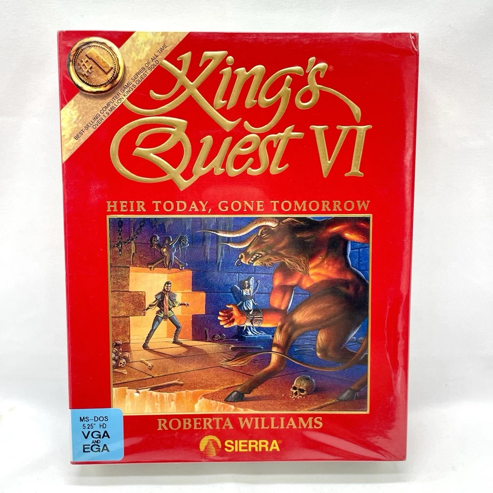 King's Quest VI 6 Heir Today PC MS-DOS 5.5" Disk NEW Sealed Big Box Sierra 1992 - Image 1 of 4