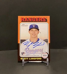 2024 Topps Heritage High Number WYATT LANGFORD AUTO #ROA-WL📈Rangers📈ROOKIE - Picture 1 of 4