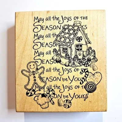 JOYS OF THE SEASON PSX Designs Rubber Stamp K-3115 Gingerbread Man House M888 Foto 1 de 4