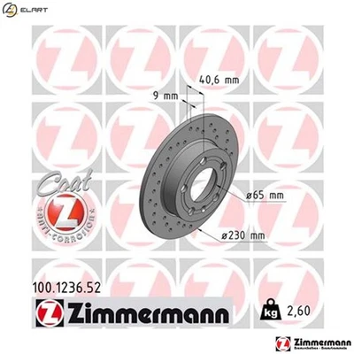 2x BRAKE DISC 100.1236.52 FOR SKODA OCTAVIA/Combi FABIA/II/Praktik/III  VW - Image 1 of 4