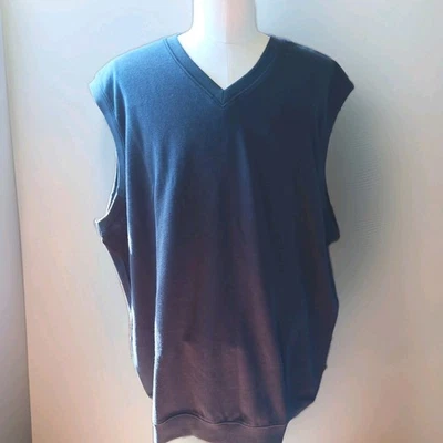 Cutter And Buck Mens 3XT (Tall) V Neck Vest Pullover Navy Blue 100% Cotton - Image 1 of 4