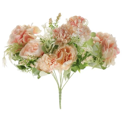 Peony Faux Flower Arrangement Artificial for Desk Office Decoration - Image 1 of 4