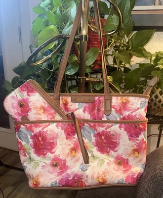 Rosetti 花卉手提包肩带带内外/口袋+化妆包 — 第 1/4 张图片