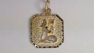"AUSGEFALLENER JUNGFRAU STERNZEICHEN DIAMANTSCHLIFF CHARM" 14 KT. GELBGOLD / - Bild 1 von 7