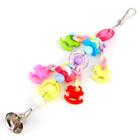 Colorful Beads Bell Bird Cage Stand Hanging Toy for Pet Birds Chew Bite