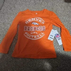 NFL Denver Broncos Long Sleeve shirt Girl’s 4T Orange Team Apparel NWT - Picture 1 of 5