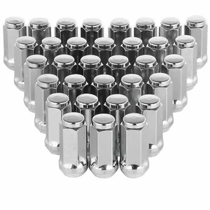 32 Chrome Bulge Acorn Lug Nuts 2" Inch Ford Dodge Ram Truck 1/2x20 Or 1/2 Inch - Picture 1 of 24