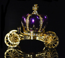 Metal Craft Royal Crown Carriage Trinket Holder Ring Jewellery Box Decor Gift