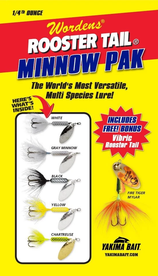 1/4 oz  WORDEN'S ROOSTER TAIL MINNOW Pak 6 pcs boxed ~ FREE Shipping - Image 1 of 1