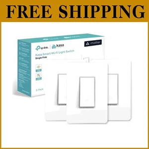 Voice-Enabled Kasa Matter Smart Switch - 3-Pack with Scheduling & Timer Features - Picture 1 of 11