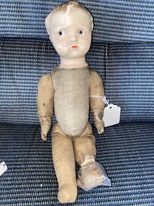 Early Antique 12" Unmarked Effanbee Grumpy Baby Boy Doll Composition & Cloth 