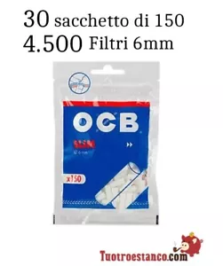 30 Sacchetto OCB filtri Slim 6 mm di 150 filtri - Imagen 1 de 5