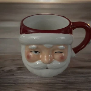 St. Nicholas Square LARGE Winking Santa Mug 4.5 X 4” : 18.6 Oz~ HAND PAINTED~NWT - Picture 1 of 7