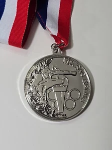 Mt Sac Relays Silver Medal Track & Field Olympic Rings Red White & Blue Ribbon - Picture 1 of 7