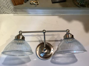 ROBERN MLLWARBNDD DOUBLE/ BRUSHED NICKEL BATHROOM SCONCE - Picture 1 of 3