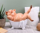 Sexy Babe Marilyn The Swine Pig Diva Bathing in Bathtub Statue 6"L Animal Decor