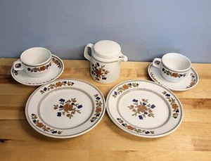 VINTAGE 7-TEILIGES BAUSCHER WEIDEN BLUMEN DESSERT SET FÜR 2 Bayern, Germany - Bild 1 von 8