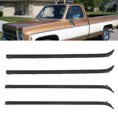 Rubber Door Window Weatherstrip Seal Kit Fit For Chevrolet GMC Truck 89-91 4Pcs - Image 1 of 4