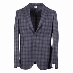Luigi Borrelli Deconstructed Gray Tonal Check Wool Sport Coat Slim 40R (Eu 50) - Picture 1 of 11