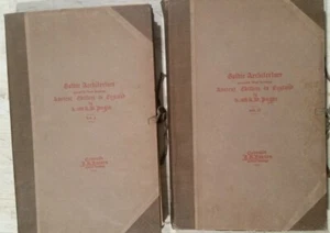 1919 Gothic Architecture Ancient Edifices in England Pugin J.B. Jansen - Picture 1 of 12