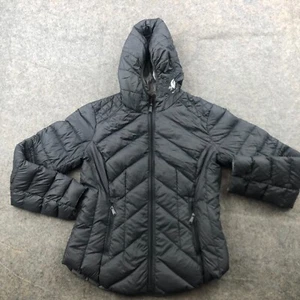 BCBG Jacket Women Medium Black Down Filled Puffer Lightweight Packable Hooded* - Picture 1 of 13
