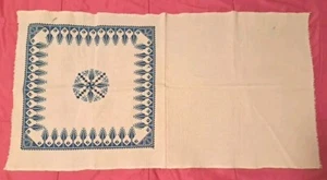 Funda de almohada de lino vintage bordada a mano punto de cruz acabado upcycle - Imagen 1 de 7