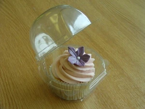 50 x Clear Cupcake/Muffin Pod/Clam - Self Locking Lid - Recyclable - Picture 1 of 3