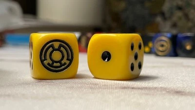 Par de dados Yellow Lantern Corps Heroclix personalizado D6 Foto 1 de 3