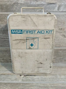 Vintage Erste Hilfe Set Metallbehälter mit Inhalt Wandbehang MSA - Bild 1 von 5