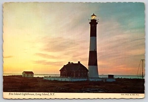 Postal Faro Isla del Fuego Long Island Nueva York Parque Estatal Robert Moses - Imagen 1 de 2
