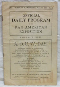 Programa de Exposición Panamericana Original 1901, John Philip Sousa dirige banda - Imagen 1 de 5