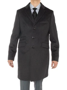 Luciano Natazzi Italian Mens Cashmere Ticket Pocket Top Trench Coat - Picture 1 of 5