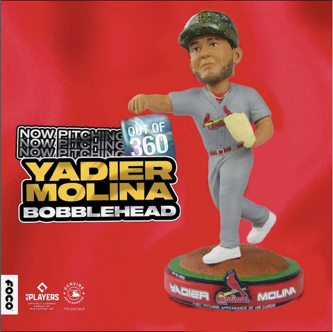 Yadier Molina St Louis Cardinals First Career Pitching Appearance Bobblehead!! Cover