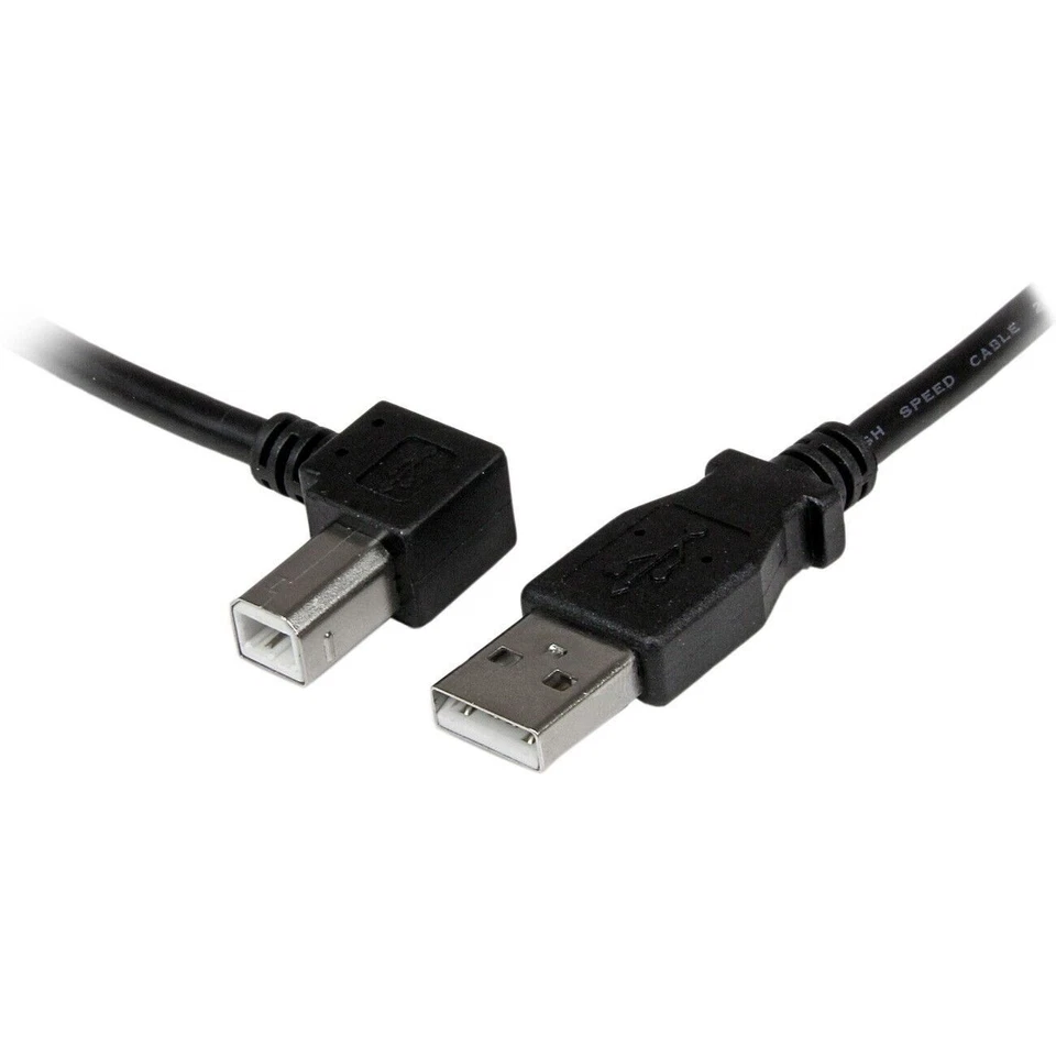 StarTech USBAB2ML 2m USB 2.0 A to Left Angle B Cable - M/M - Connect - Black - Image 1 of 1
