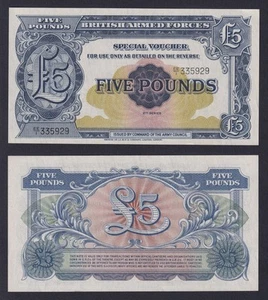 Billete British Armed Forces 5 Pounds 1948 2ª Series P M23 Fds / UNC - Imagen 1 de 1