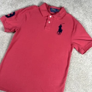 Polo Ralph Lauren shirt Youth Boys L Men XSmall Preppy Pink Pony Collar Rugby - Picture 1 of 10