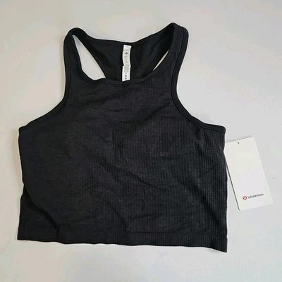 NEW NWT Lululemon Ebb to Street RB Crop Tank Top Size 12 LW1CJUS BLK  - Image 1 of 4
