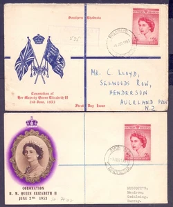 South Rodhesia 1-06-1956 2 cover FDC with SG 77 send to Henferson and Surrey - Picture 1 of 2