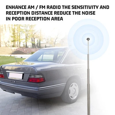 OEM Replace For 1985-86 BMW 530i 533i 540i Silver Power Antenna Mast #2018270001 - Image 1 of 4