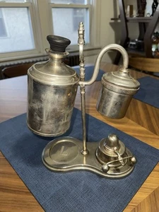 RARE Antique Nickle Plated H. Eicke Berlin Automatic Coffee Maker Kaffeemaschine - Picture 1 of 5