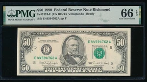 AC 1990 $50 Richmond FRN PMG 66 EPQ Fr 2124-E - Picture 1 of 2