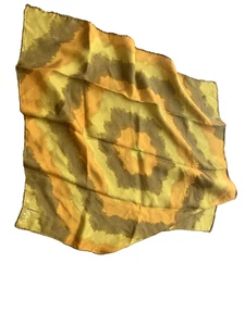 Vintage Vera Neumann Silk Scarf in Golden Tones 22"x22" Abstract Pattern - Picture 1 of 11
