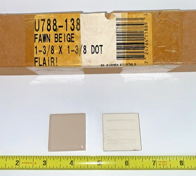 Azulejo de cerámica de colección punto 1 3/8" cervatillo beige brillo piso pared artesanía estilo cuadrado 1.375 Foto 1 de 4