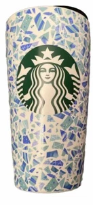 Starbucks Siren Mosaic Blue Green Travel Ceramic Cup Tumbler Blue Lid 12oz 2019 - Bild 1 von 9